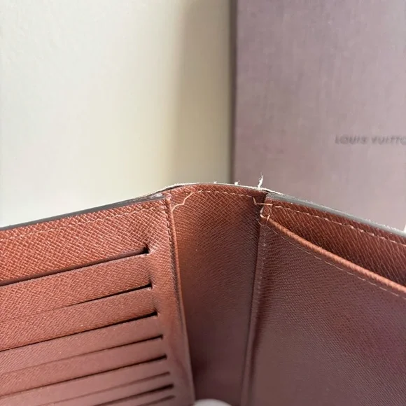 Louis Vuitton Monogram Trifold Wallet Brown Leather Snap Authentic - Picture 10 of 16